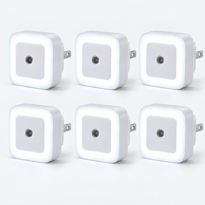 Dusk-to-Dawn Plug-In LED Night Lights – 6 Pack