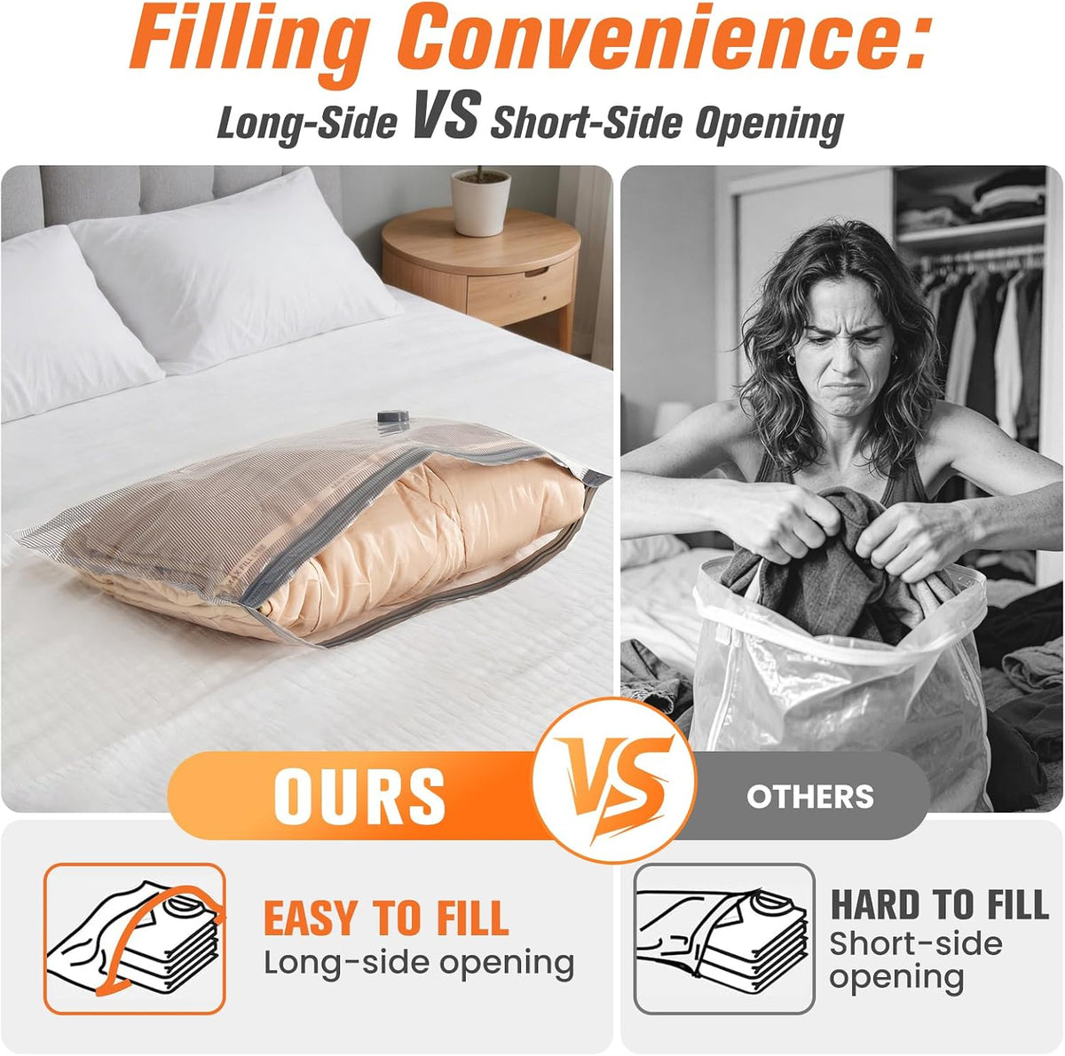 Travel Vacuum Storage Bags with Rechargeable Pump