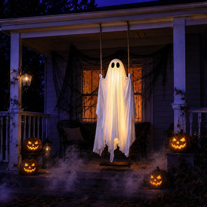 5FT Hanging Ghost Swing with Lights & Remote