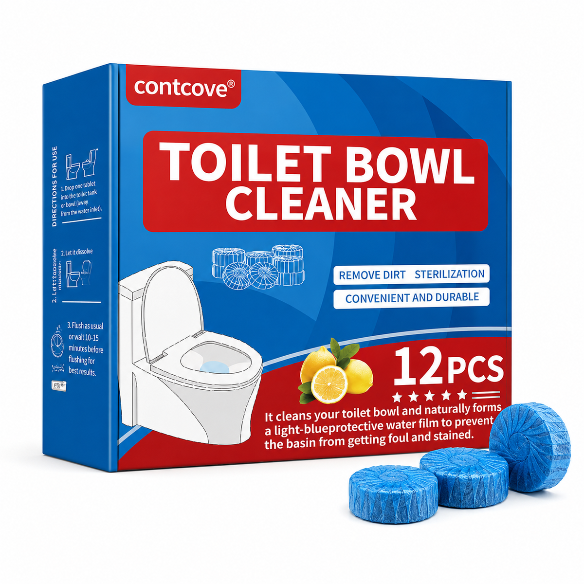 Contcove Toilet Bowl Cleaner Tablets – 12 Count