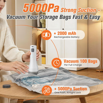 Travel Vacuum Storage Bags with Rechargeable Pump