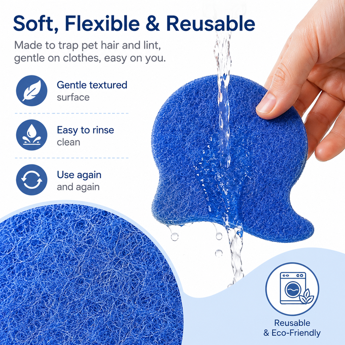 Reusable Pet Hair Catcher for Laundry