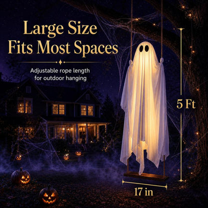5FT Hanging Ghost Swing with Lights & Remote